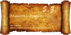 Stenczel Zombor névjegykártya